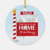 Real Anwesen Weihnachts Sold Sign Keramik Ornament (Vorne)