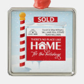 Real Anwesen Weihnachts Sold Sign Ornament Aus Metall (Vorne)