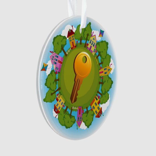 Real Anwesen "Welcome Zuhause" New Zuhause Ornamen Ornament (Vorderseite)