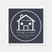 Real Anwesen White Navy Blue Business Paper Serviette (Vorderseite)