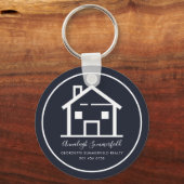 Real Anwesen White Navy Blue Custom Schlüsselanhänger (Vorderseite)