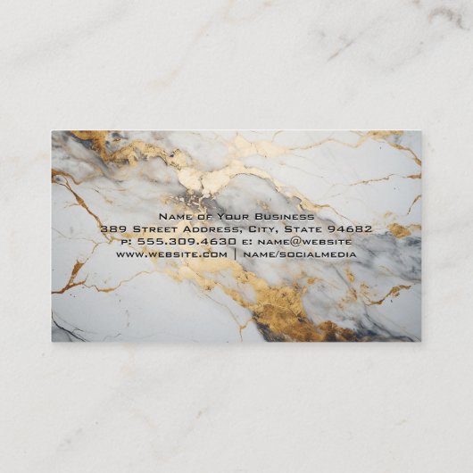 Real Anwesen | Wohnhaus | Goldfolie Visitenkarte (Rückseite)