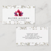 Real Anwesen Zuhause | Goldmarmor | Lotus Woman Visitenkarte (Vorne/Hinten)