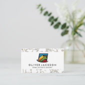 Real Anwesen Zuhause | Goldmarmor Visitenkarte (Stehend Vorderseite)