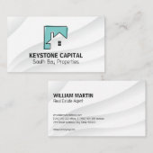 Real Anwesen Zuhause-Line-Logo Visitenkarte (Vorne/Hinten)