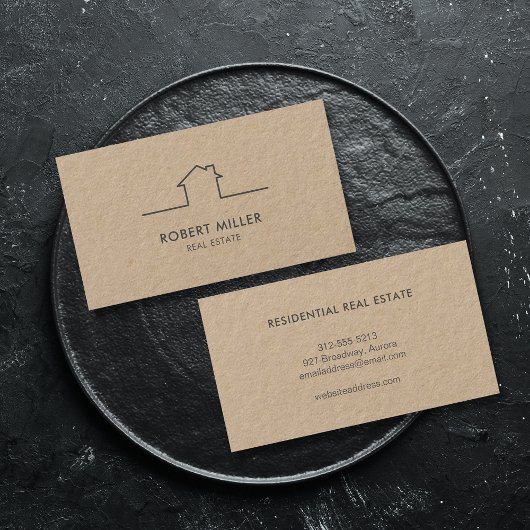 Real Anwesen Zuhause Logo Realtor Kraft Visitenkarte