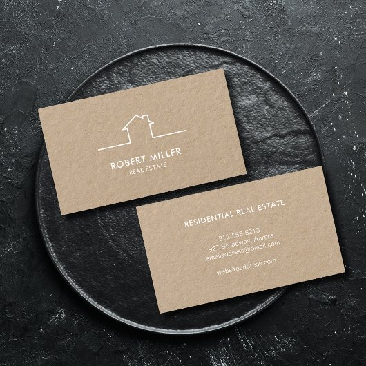 Real Anwesen Zuhause Logo Realtor Kraft Visitenkarte