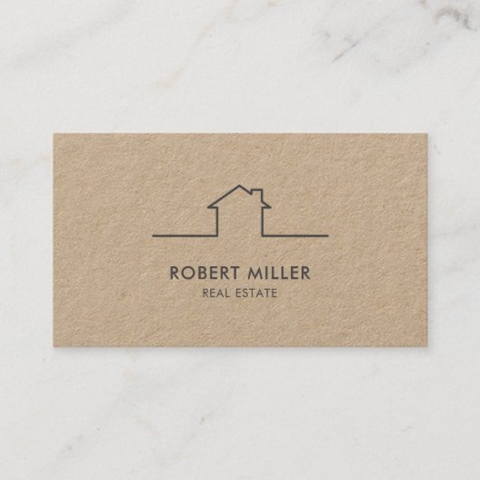 Real Anwesen Zuhause Logo Realtor Kraft Visitenkarte (Vorderseite)