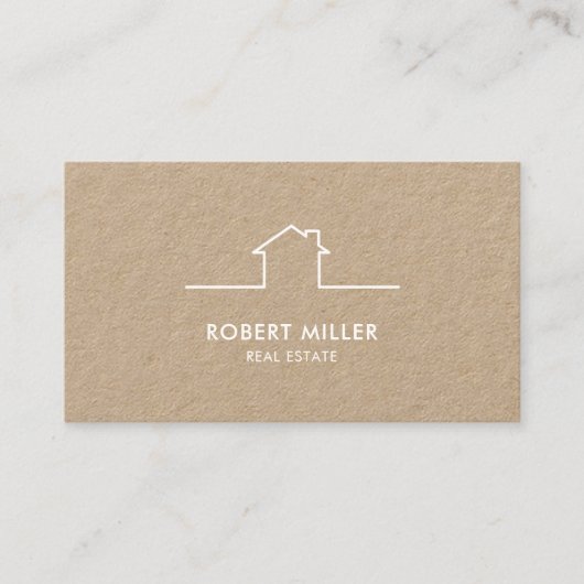 Real Anwesen Zuhause Logo Realtor Kraft Visitenkarte (Vorderseite)