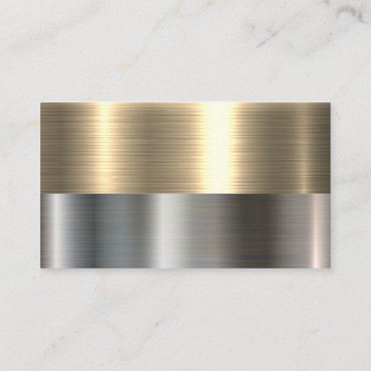 Real Anwesen Zuhause | Metallisches Gold | Stahl Visitenkarte (Rückseite)