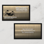 Real Anwesen Zuhause Palm Tress | Gold Metallic Visitenkarte (Vorne/Hinten)