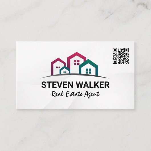 Real Anwesen Zuhause | QR Code Business Card Visitenkarte (Vorderseite)