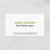 Real Anwesen Zuhause Roof und Keys Visitenkarte (Rückseite)