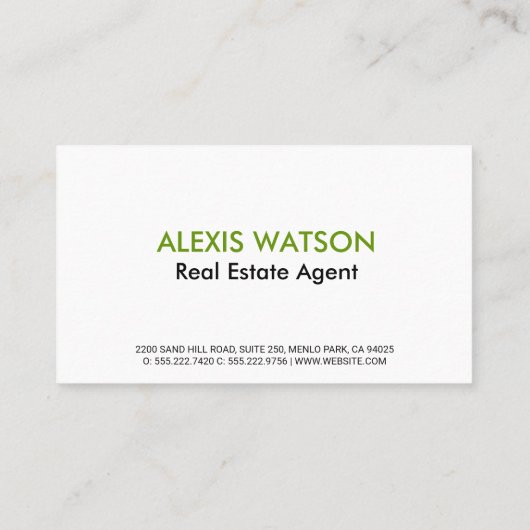 Real Anwesen Zuhause Roof und Keys Visitenkarte (Rückseite)