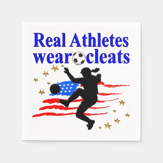 REAL ATHLETES TRAGEN CLEATS SOCCER DESIGN SERVIETTE (Vorderseite)