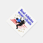 REAL ATHLETES TRAGEN CLEATS SOCCER DESIGN SERVIETTE (Ecke)