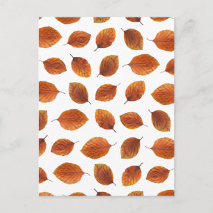 Real Autumn Leaves Muster Postkarte