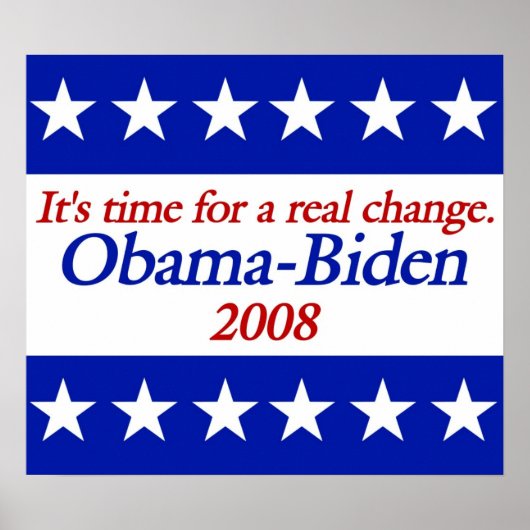 Real Change Obama Biden Posters Poster (Vorne)