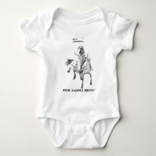Real Cowboys Ride Saddle Bronc Baby Strampler