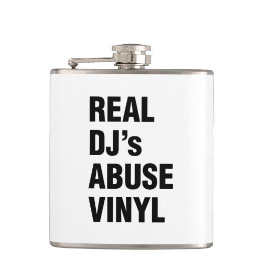 REAL DJ's MISSBRAUCH VINYL Flachmann (Vorderseite)