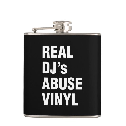 REAL DJ's MISSBRAUCH VINYL Flachmann (Vorderseite)