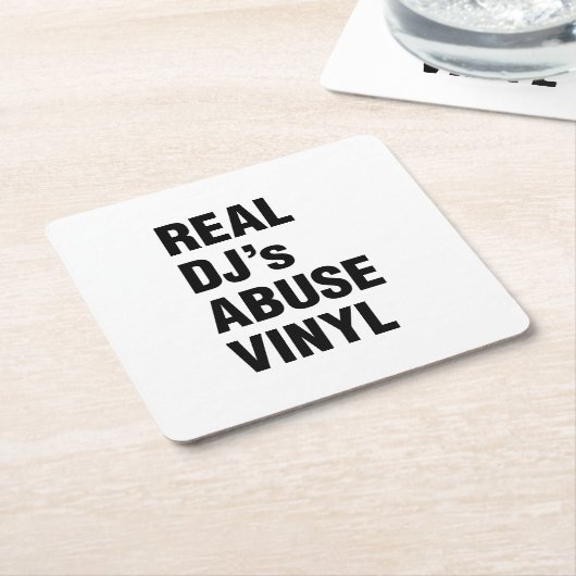 REAL DJ's MISSBRAUCH VINYL Rechteckiger Pappuntersetzer (angewinkelt)