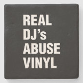 REAL DJ's MISSBRAUCH VINYL Steinuntersetzer (Vorderseite)