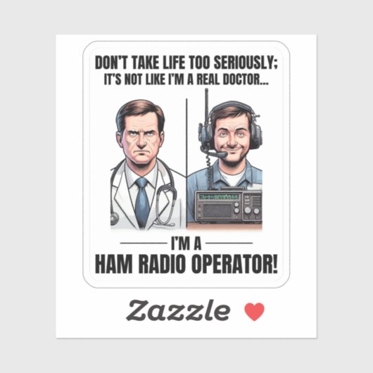 Real Doctor gegen Amateur Ham Radio Operator Aufkleber (Blatt)