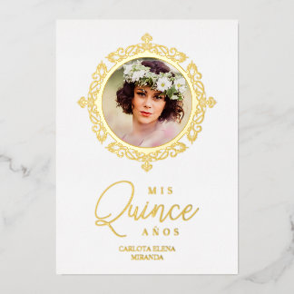 Real Dorado XV Foto Español Efecto Encaje Folieneinladung