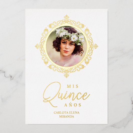 Real  Dorado XV Foto Español Efecto Encaje Folieneinladung (Vorderseite)