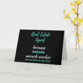 Real Estate Agent Because Badass Miracle Worker Karte (Gelbe Blume)