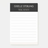 Real Estate Agent Black Gold Professional Post-it Klebezettel (Vorderseite)