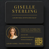 Real Estate Agent  Black Gold QR Code Visitenkarte
