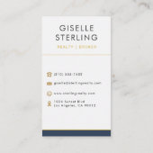 Real Estate Agent Broker Navy Blue Gold Visitenkarte (Rückseite)
