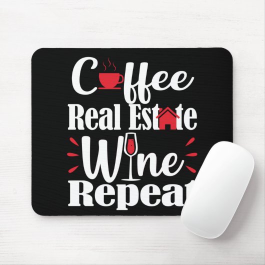 Real Estate Agent Coffee Lover Funny Gift Mousepad (Mit Mouse)