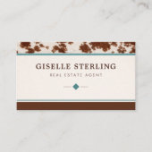 Real Estate Agent Cowhide Leather Professional Visitenkarte (Vorderseite)