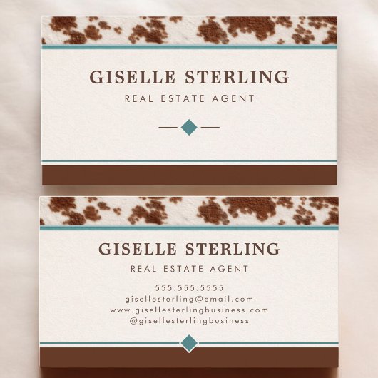 Real Estate Agent Cowhide Leather Professional Visitenkarte