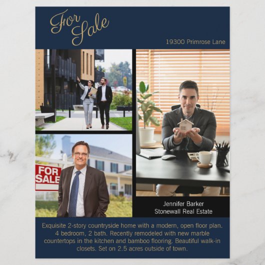 Real Estate Agent | Custom Logo Property Branding Flyer (Vorne)