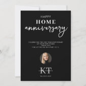 Real Estate Agent Happy Home Anniversary Black Dankeskarte (Vorderseite)