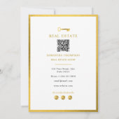 Real Estate Agent Happy Home Anniversary Gold Key Mitteilungskarte (Rückseite)