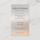 Real Estate Agent Luxury Metallic Photo  Visitenkarte (Rückseite)