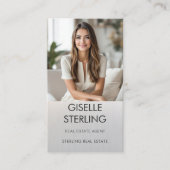 Real Estate Agent Luxury Metallic Photo  Visitenkarte (Vorderseite)