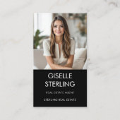 Real Estate Agent Metallic Gold Photo  Visitenkarte (Vorderseite)