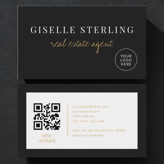 Real Estate Agent Minimalist Company Logo QR Code Visitenkarte