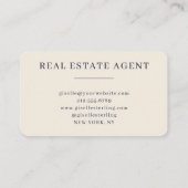 Real Estate Agent Navy Blue Monogram Visitenkarte (Rückseite)