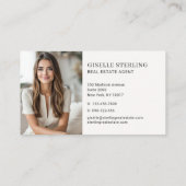 Real Estate Agent Neutral Gold House Photo Visitenkarte (Rückseite)