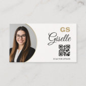 Real Estate Agent Neutral Gold Photo QR Code  Visitenkarte (Vorderseite)