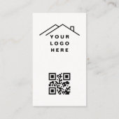  Real Estate Agent  Neutral Photo Logo QR Code Visitenkarte (Rückseite)