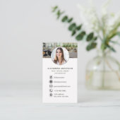  Real Estate Agent  Neutral Photo Logo QR Code Visitenkarte (Stehend Vorderseite)