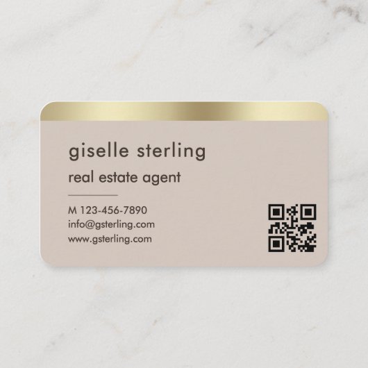 Real Estate Agent Neutral QR Code Visitenkarte (Rückseite)